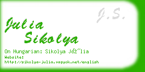 julia sikolya business card